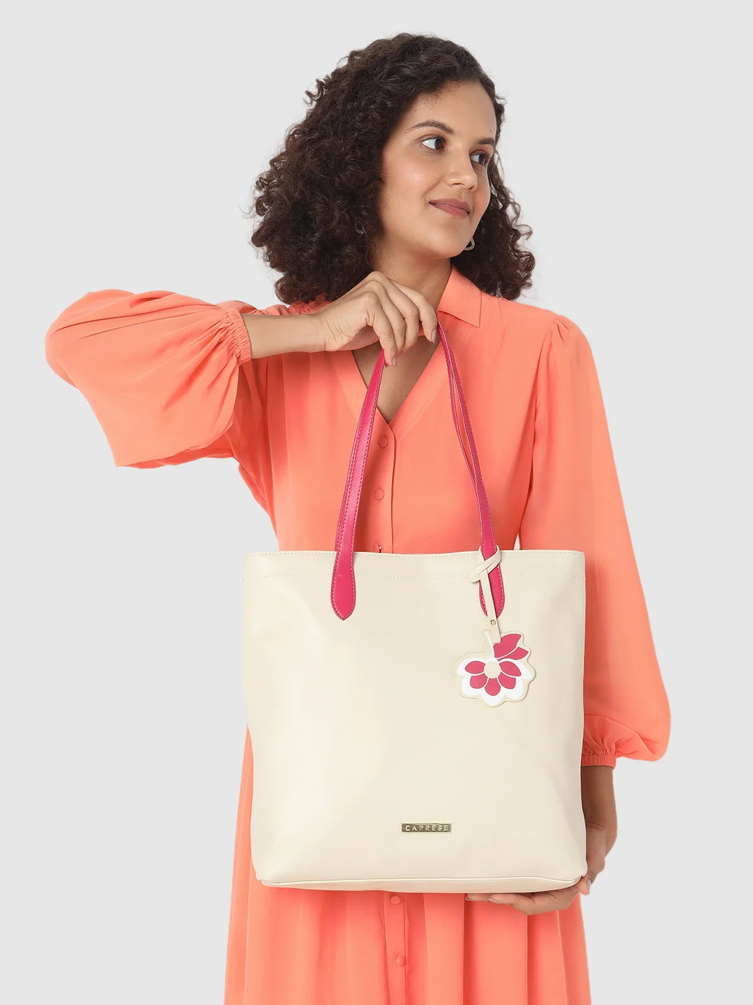 Caprese Sunshine Medium Beige Baguette Bag - Image 3