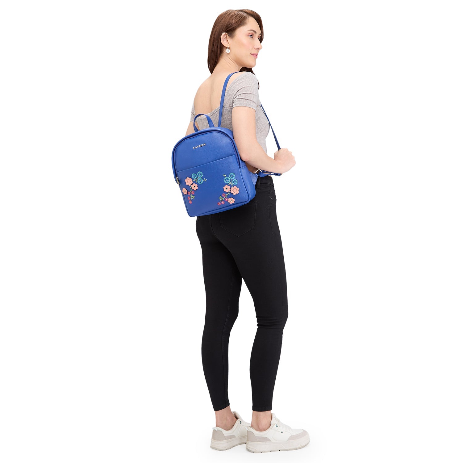 Caprese Erica Medium Blue Backpack - Image 2