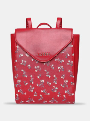 Caprese Merida Printed Large Red Backpack