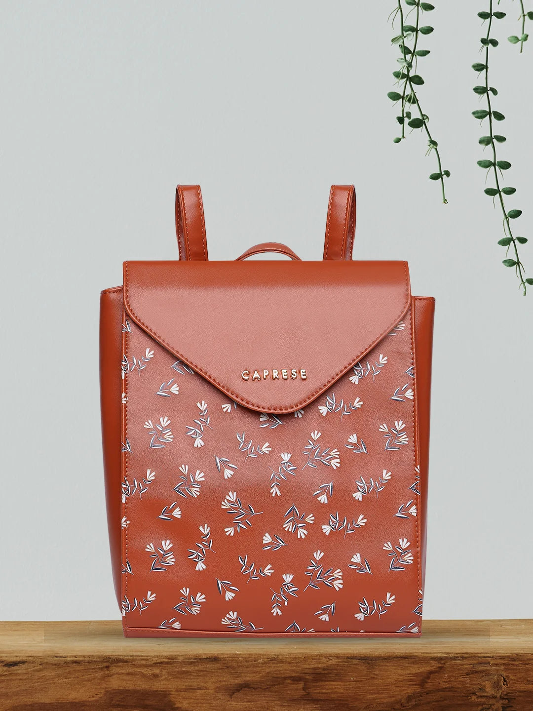 Caprese Merida Large Tan Printed Backpack - Image 2