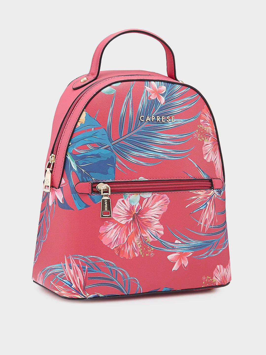Caprese Renee Medium Pink Printed Backpack - Image 3