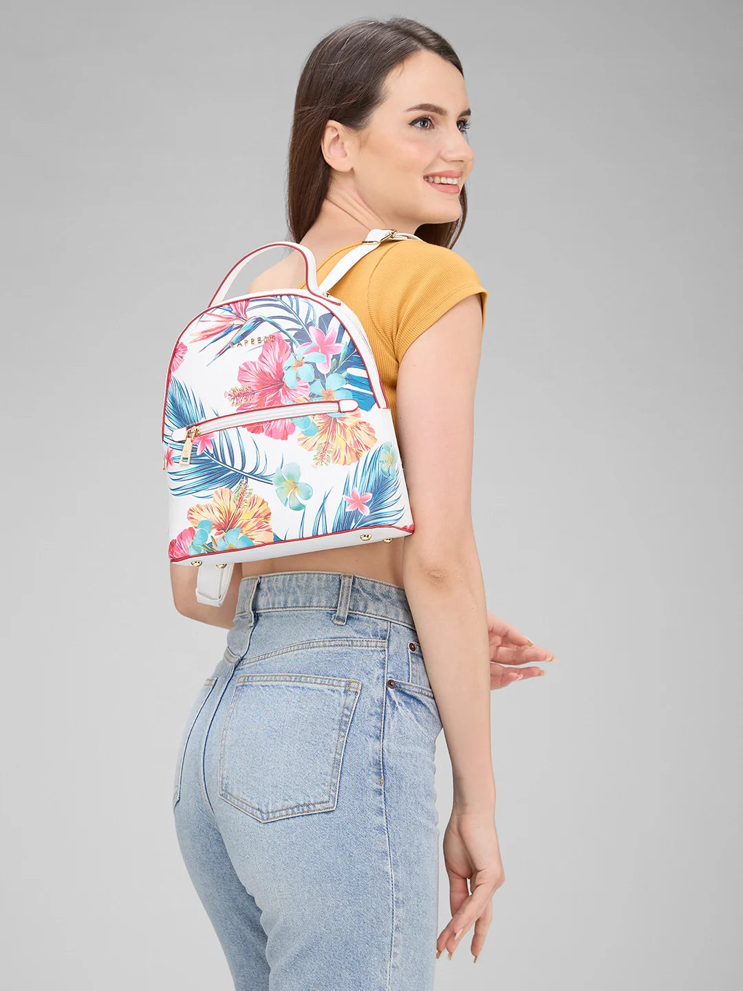 Caprese Renee Medium White Backpack - Image 3