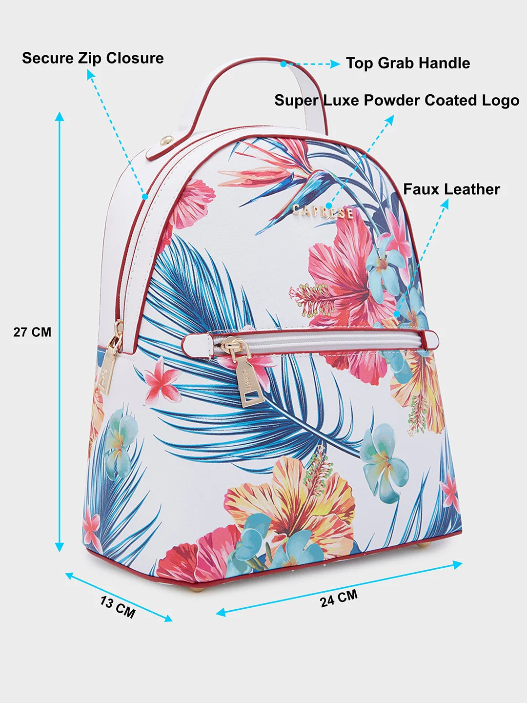 Caprese Renee Medium White Backpack - Image 7
