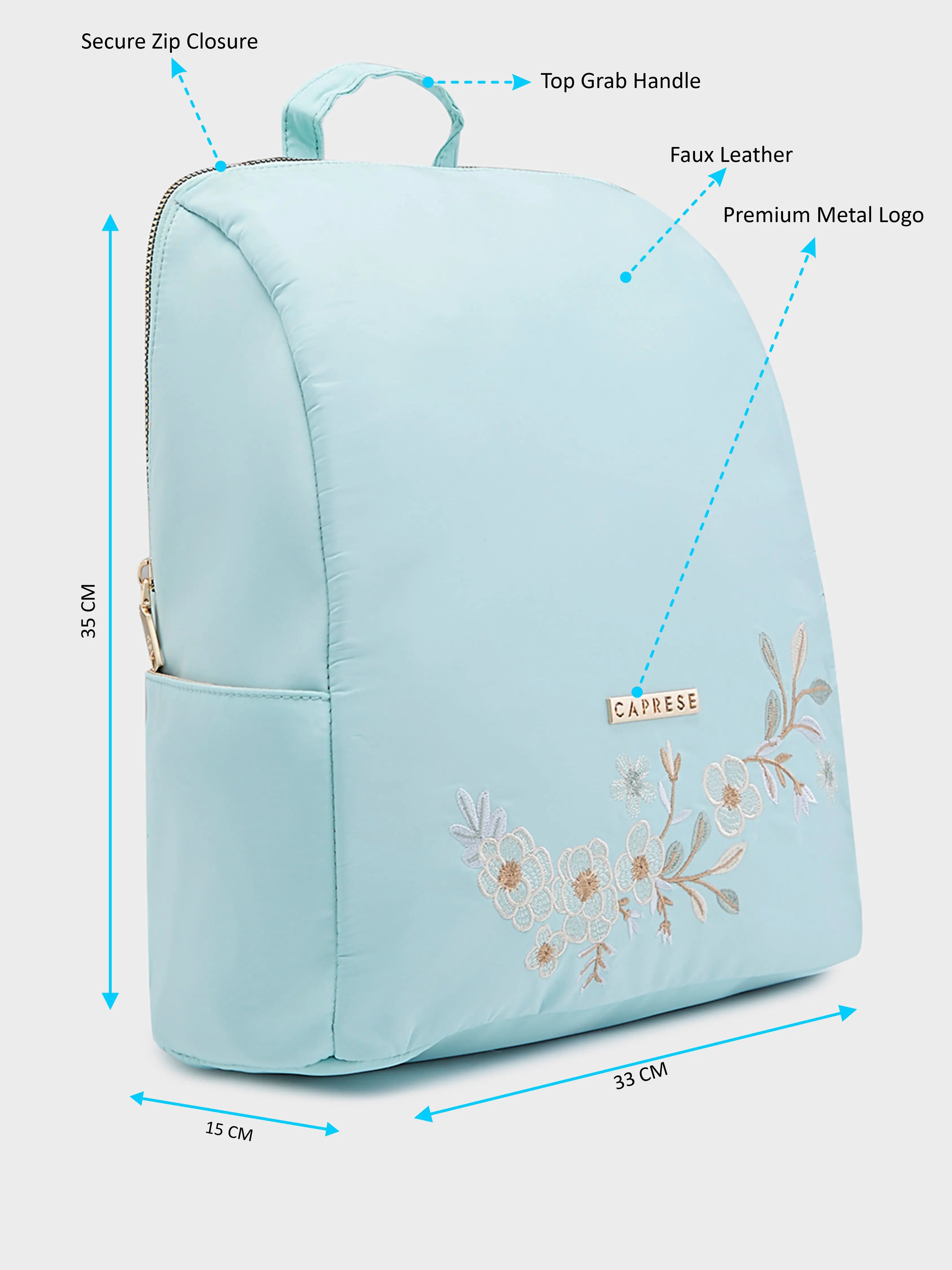 Caprese Sierra Large Light Blue Backpack - Image 7