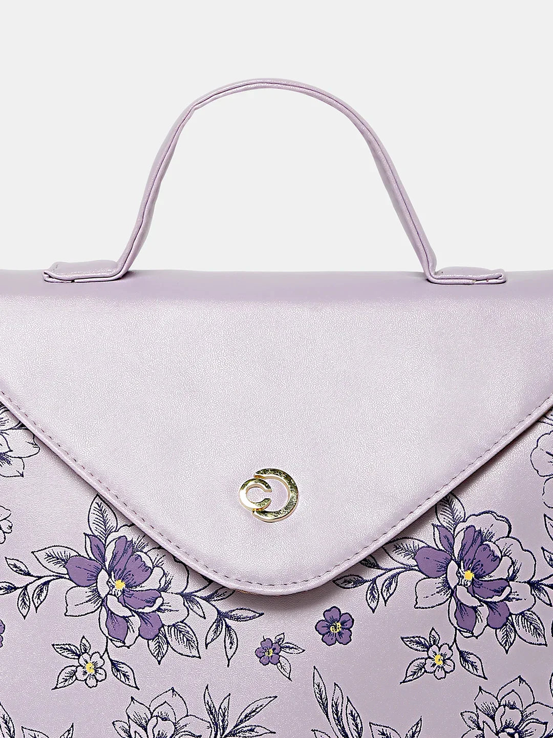 Caprese Snow Printed Medium Lavender Backpack - Image 6