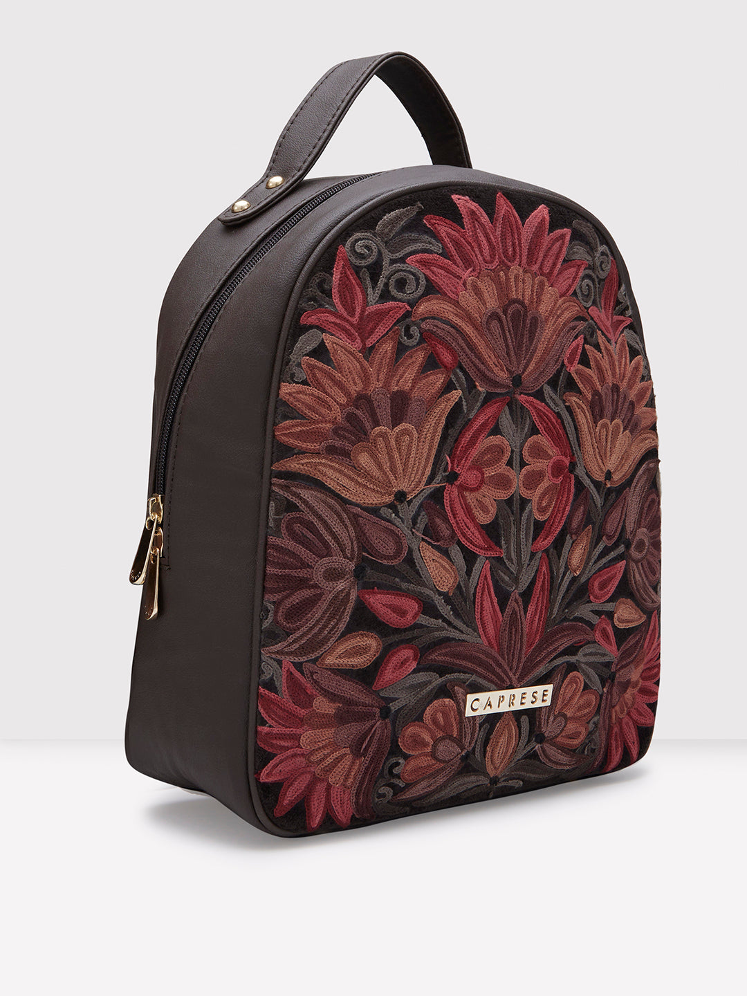 Caprese Tresna Medium Brown Backpack - Image 3