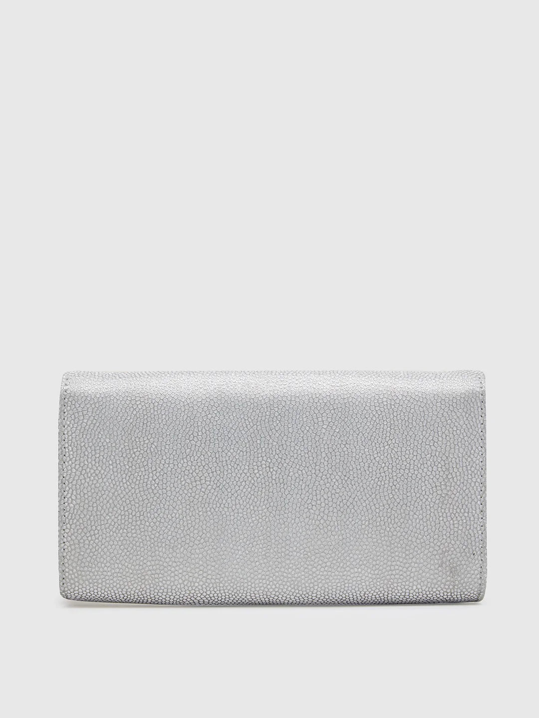 Caprese Betty Large Silver Flapover Clutch - Image 4