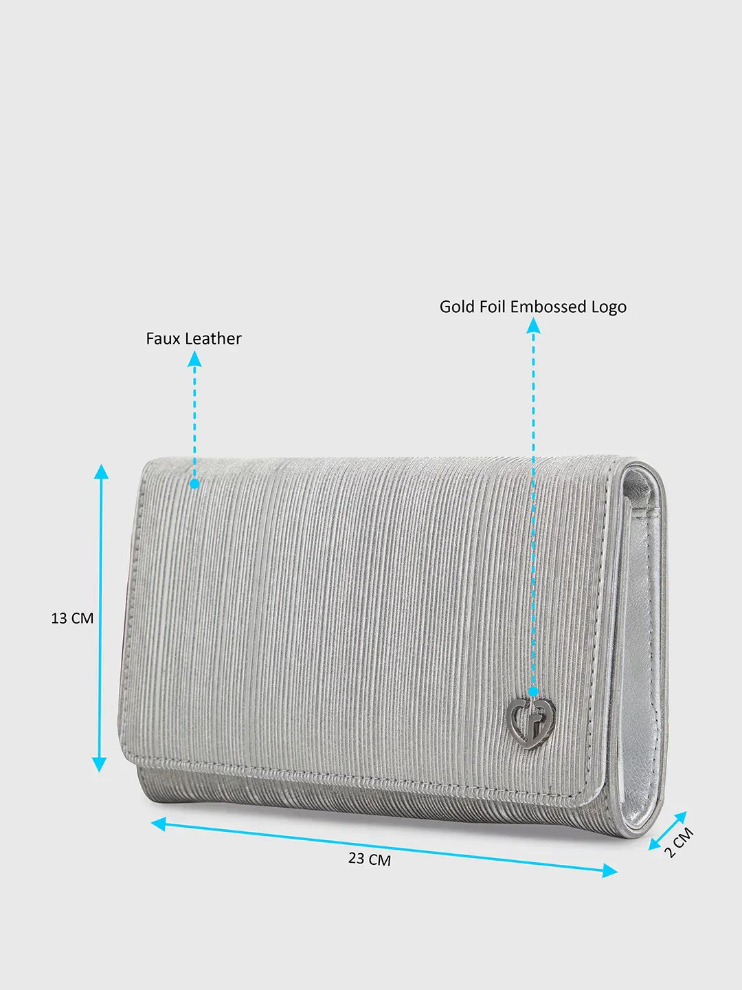 Caprese Party Bluma Medium Gunmetal Clutch - Image 5