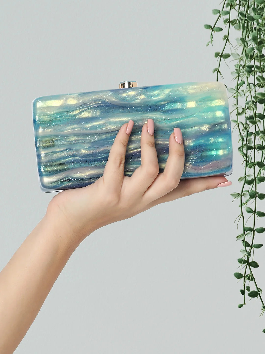 Caprese Gaina Small Blue Clutch - Image 2