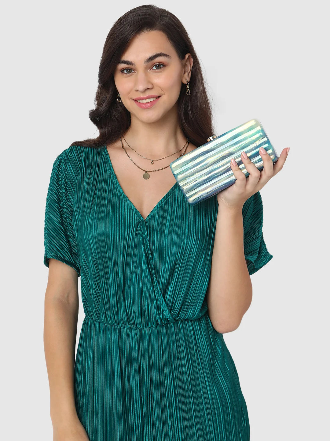 Caprese Gaina Small Blue Clutch - Image 3