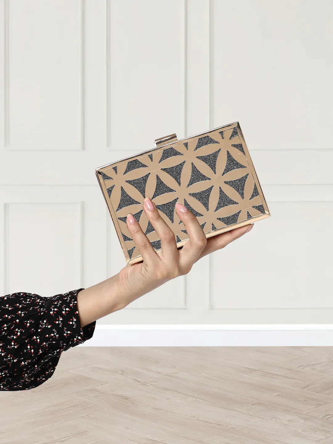 Caprese Party Junie Small Gunmetal Clutch - Image 4