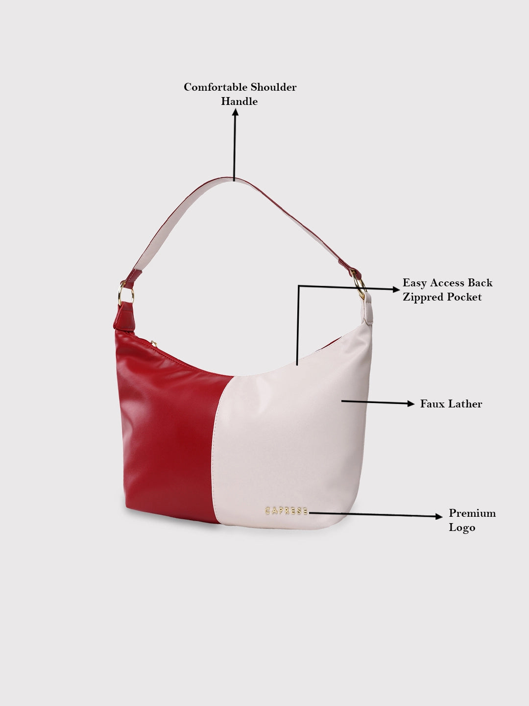 Caprese Lizzy Medium Red Hobo Bag - Image 5