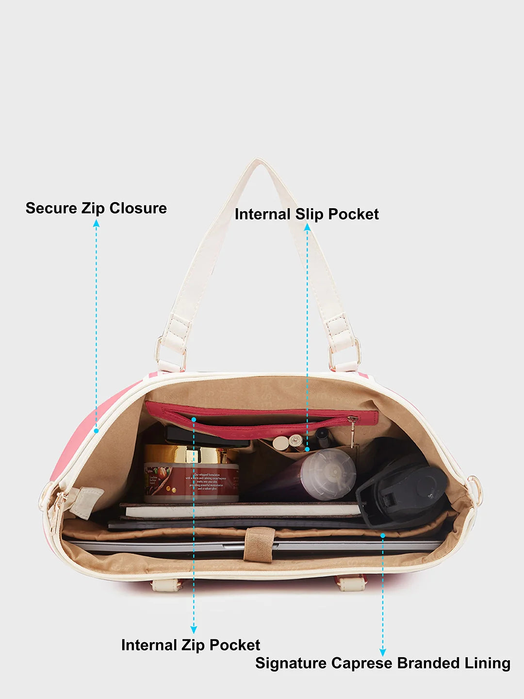 Caprese Trinity Large Fuchsia Laptop Bag - Image 7