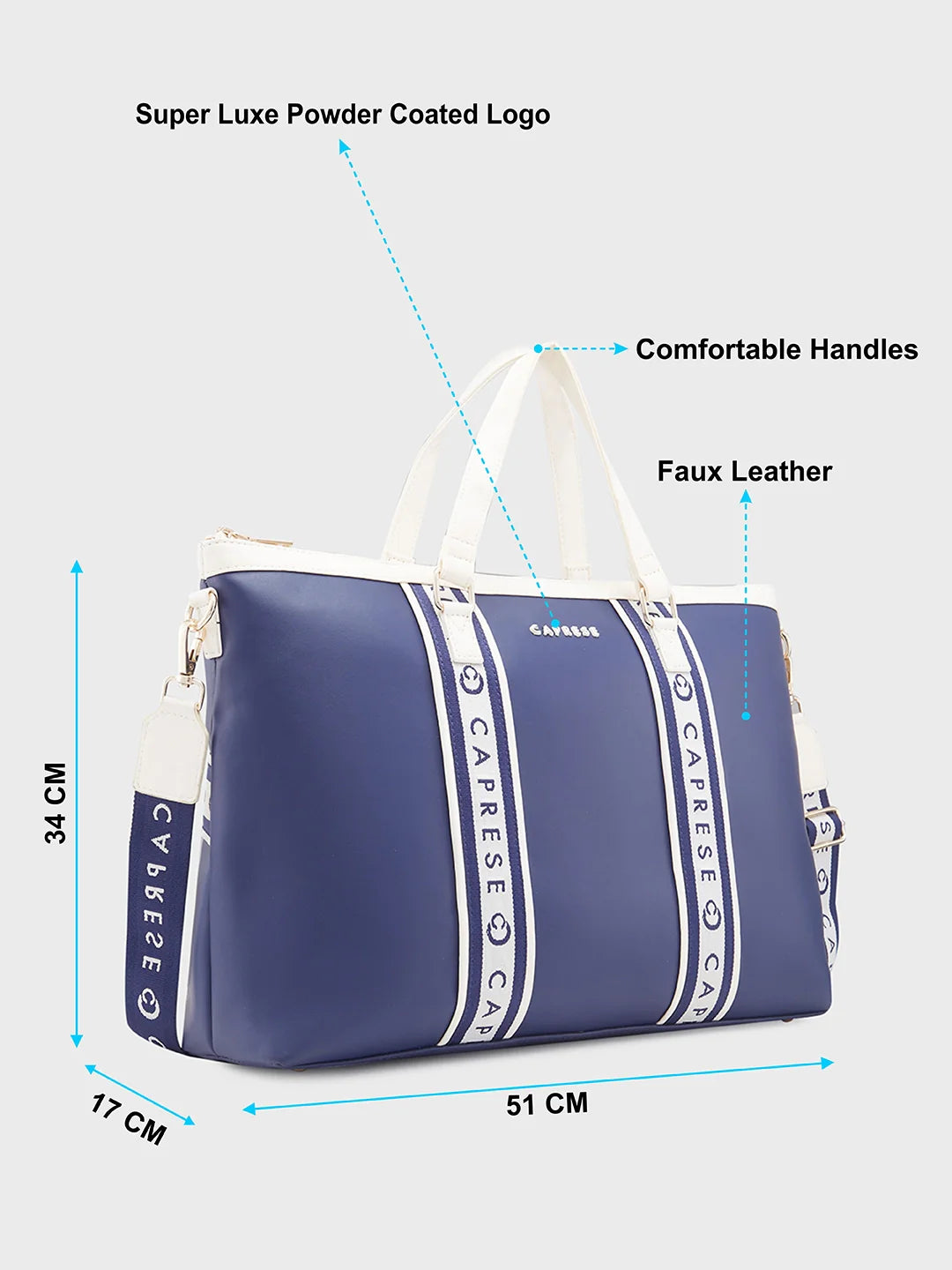 Caprese Trinity Large Navy Laptop Bag - Image 6