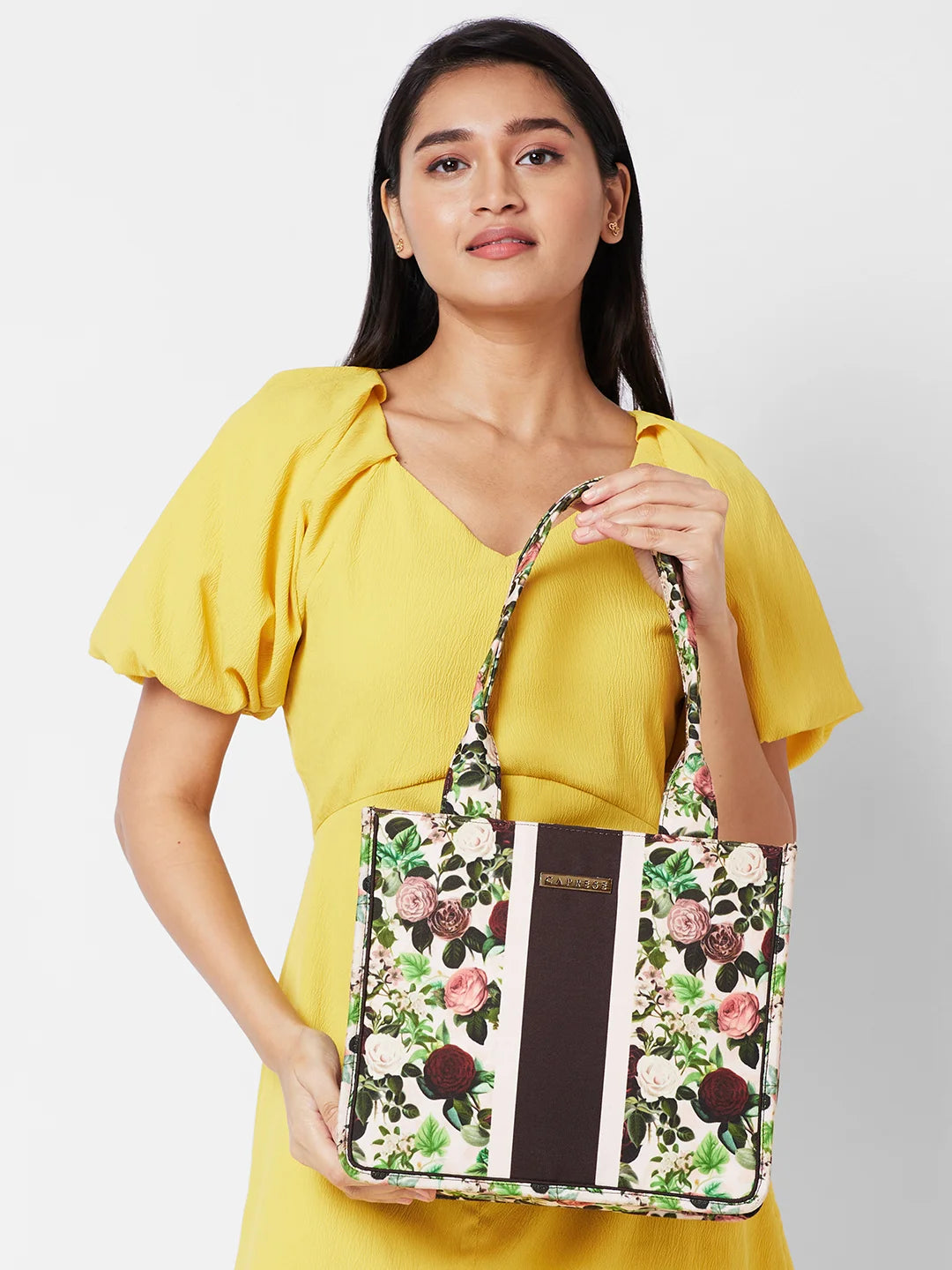 Caprese Blossom Large Burgundy Tote Bag - Image 2