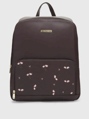 Caprese Adah Large Chocolate Brown Laptop Backpack