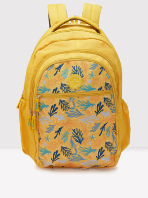 Caprese Xenia Large Yellow Laptop Backpack