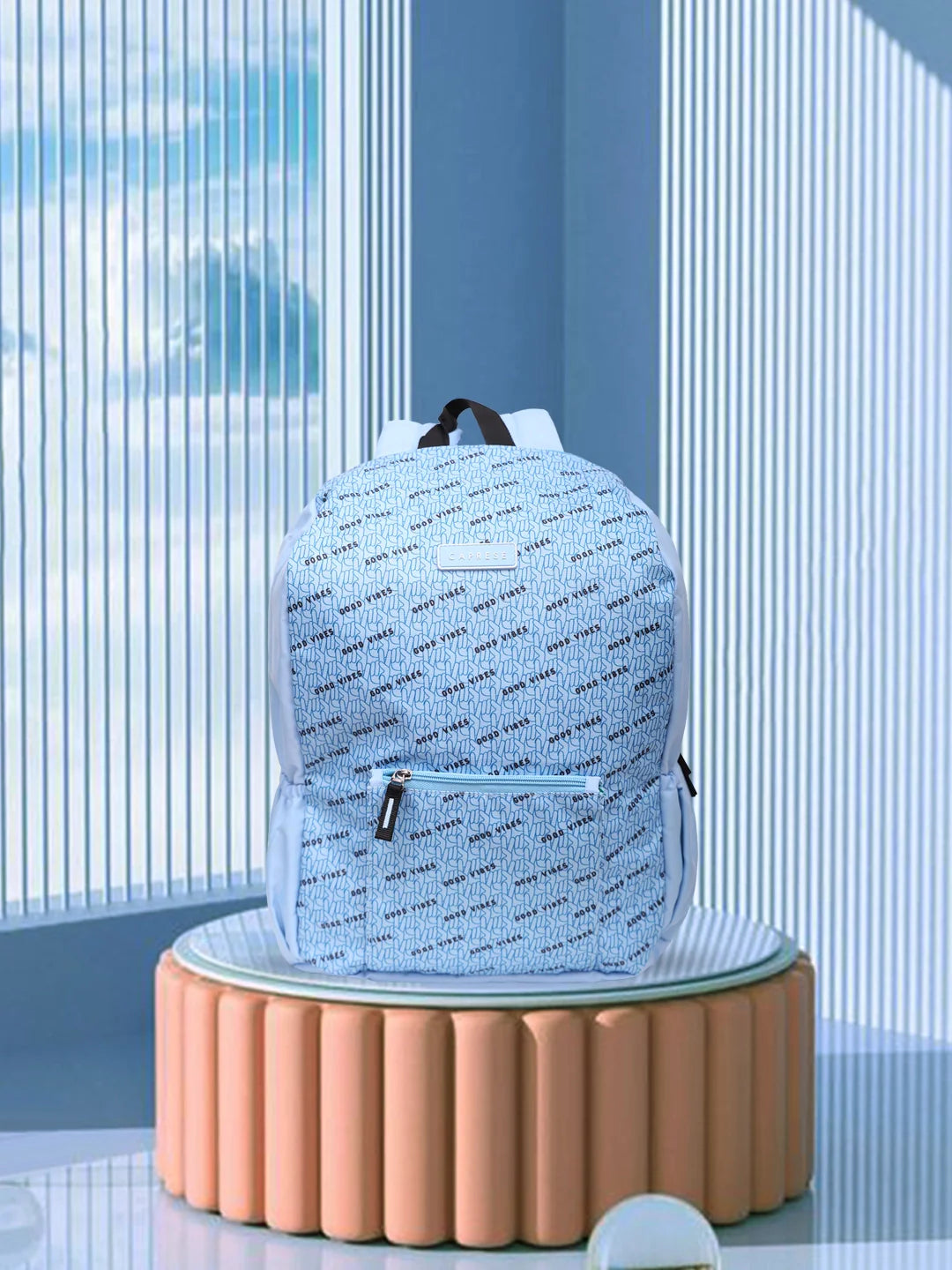 Caprese Zoe Large Light Blue Laptop Backpack - Image 2