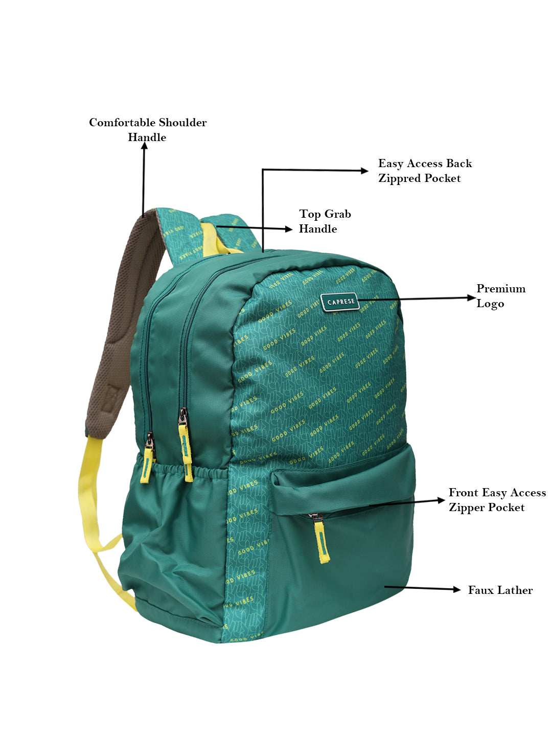 Caprese Zoe X Large Sage Green Laptop Backpack - Image 3