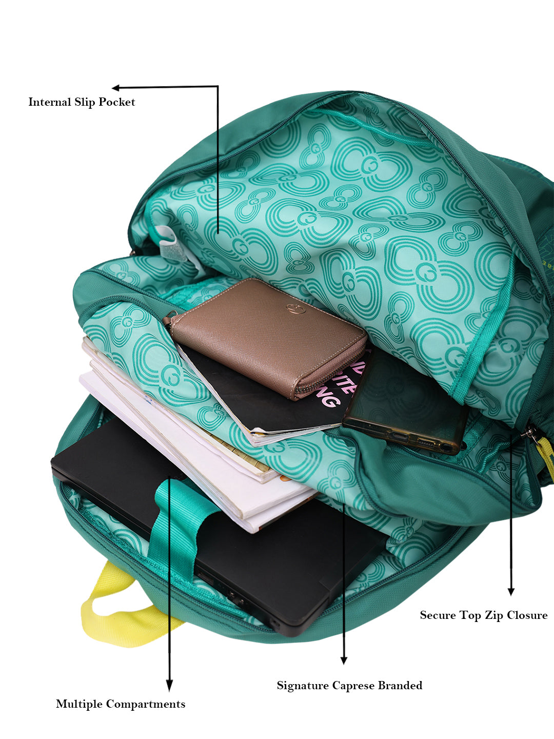 Caprese Zoe X Large Sage Green Laptop Backpack - Image 8