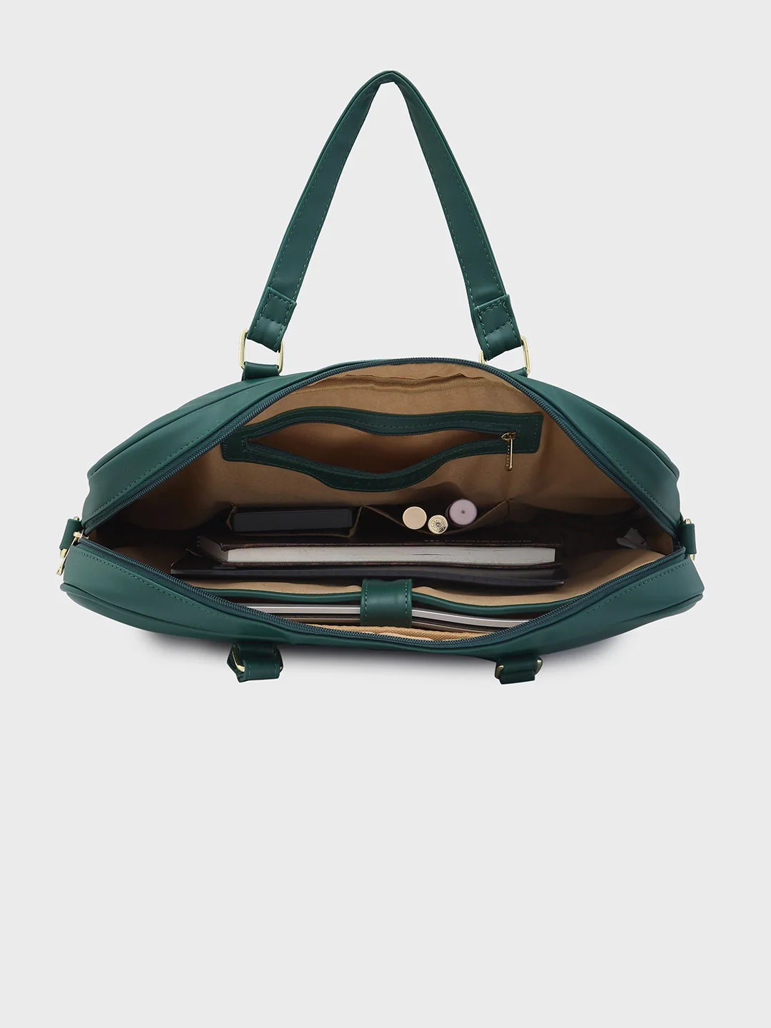 Caprese Dora Large Dark Green Laptop Bag - Image 9