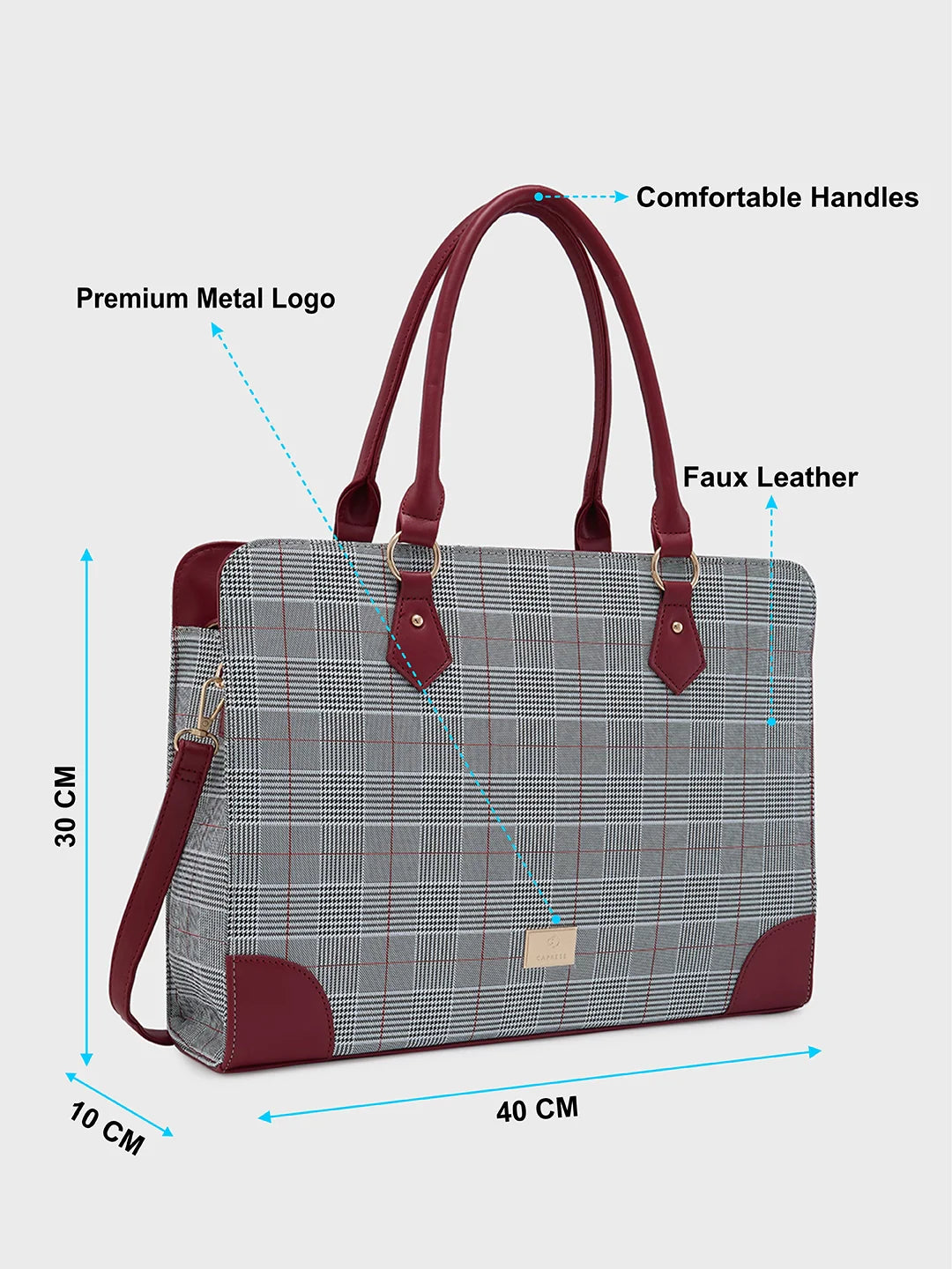 Caprese Remi Large Red Laptop Bag - Image 5
