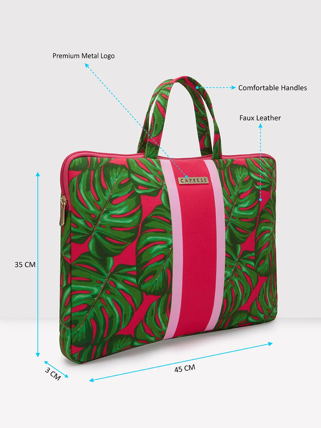 Caprese Tulip Large Green Laptop Sleeve Bag - Image 7