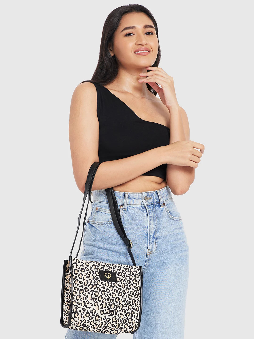Caprese Karel Medium Beige Sling Bag - Image 3