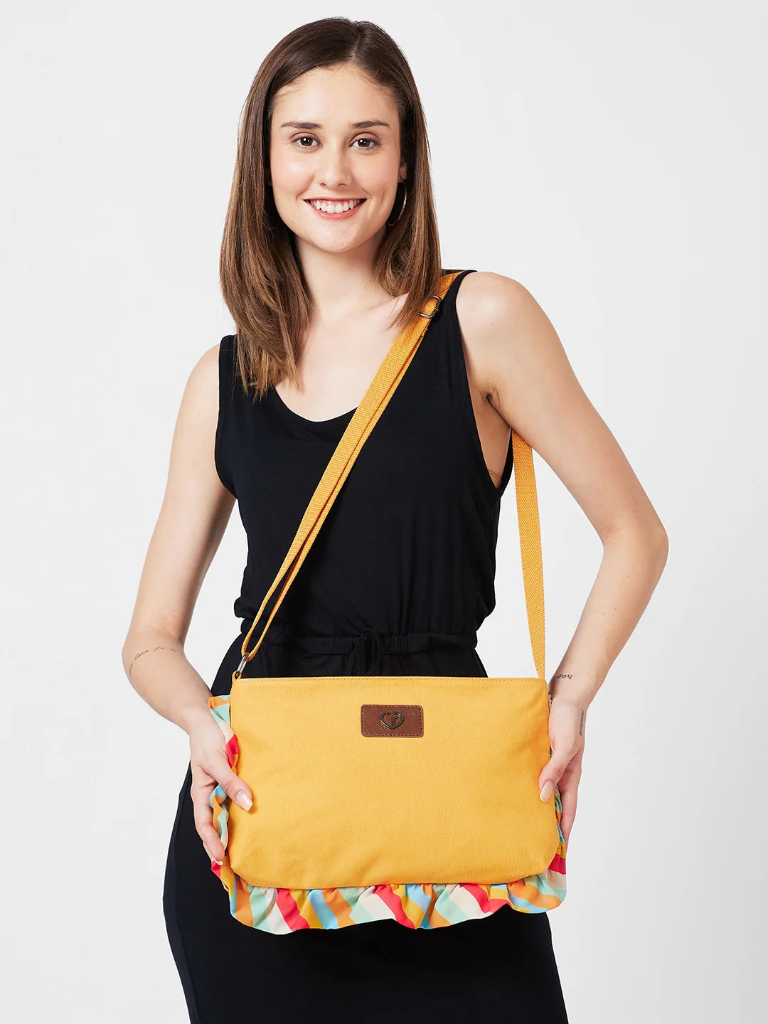 Caprese Oakley Medium Marigold Sling Bag - Image 2