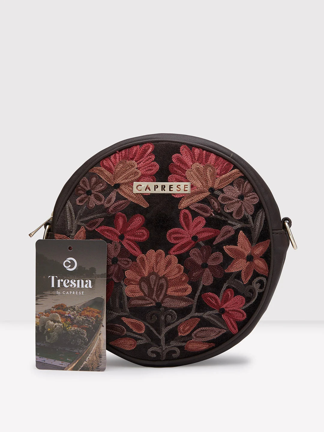 Caprese Tresna Medium Dark Brown Sling Bag