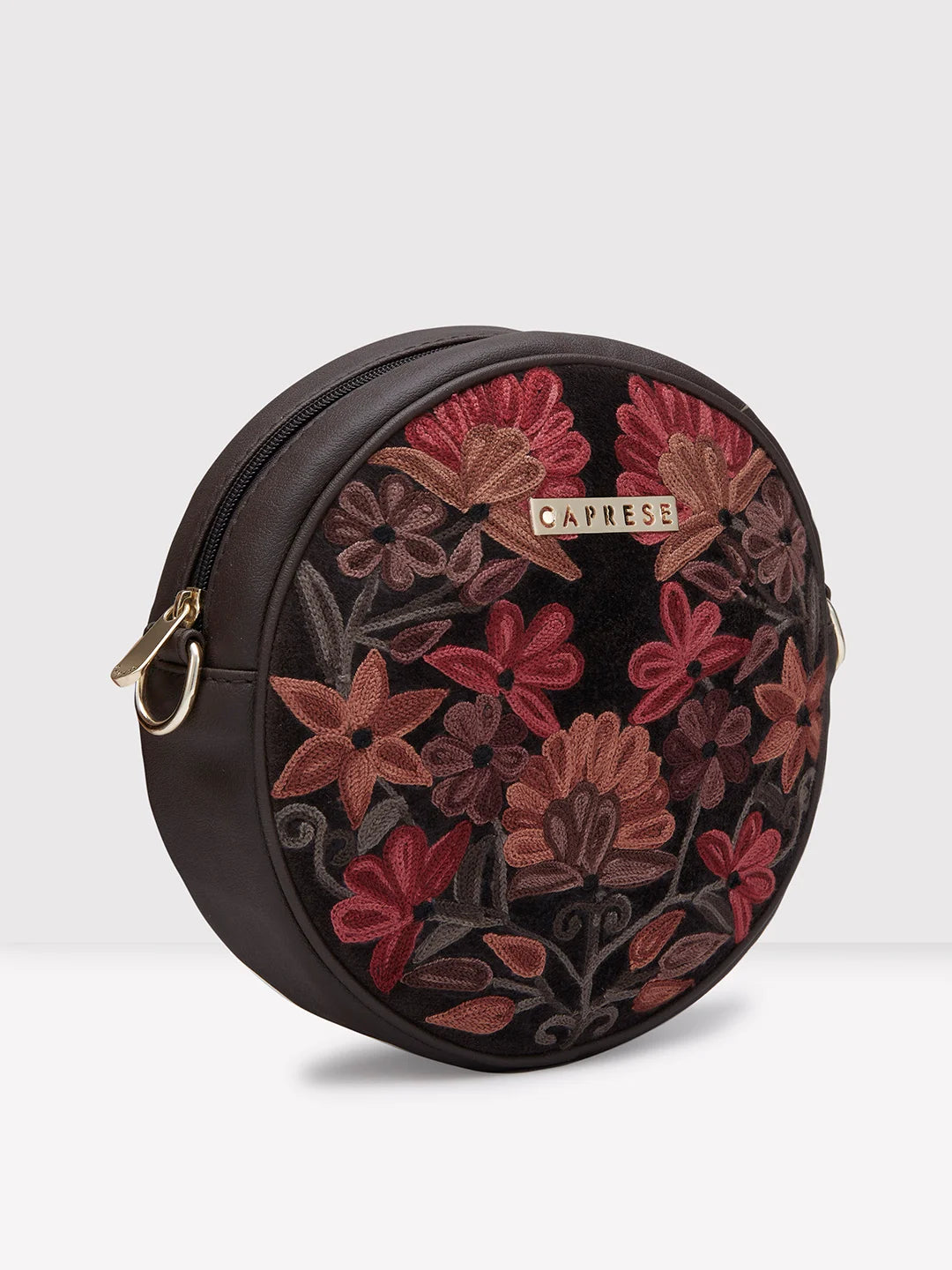 Caprese Tresna Medium Dark Brown Sling Bag - Image 4