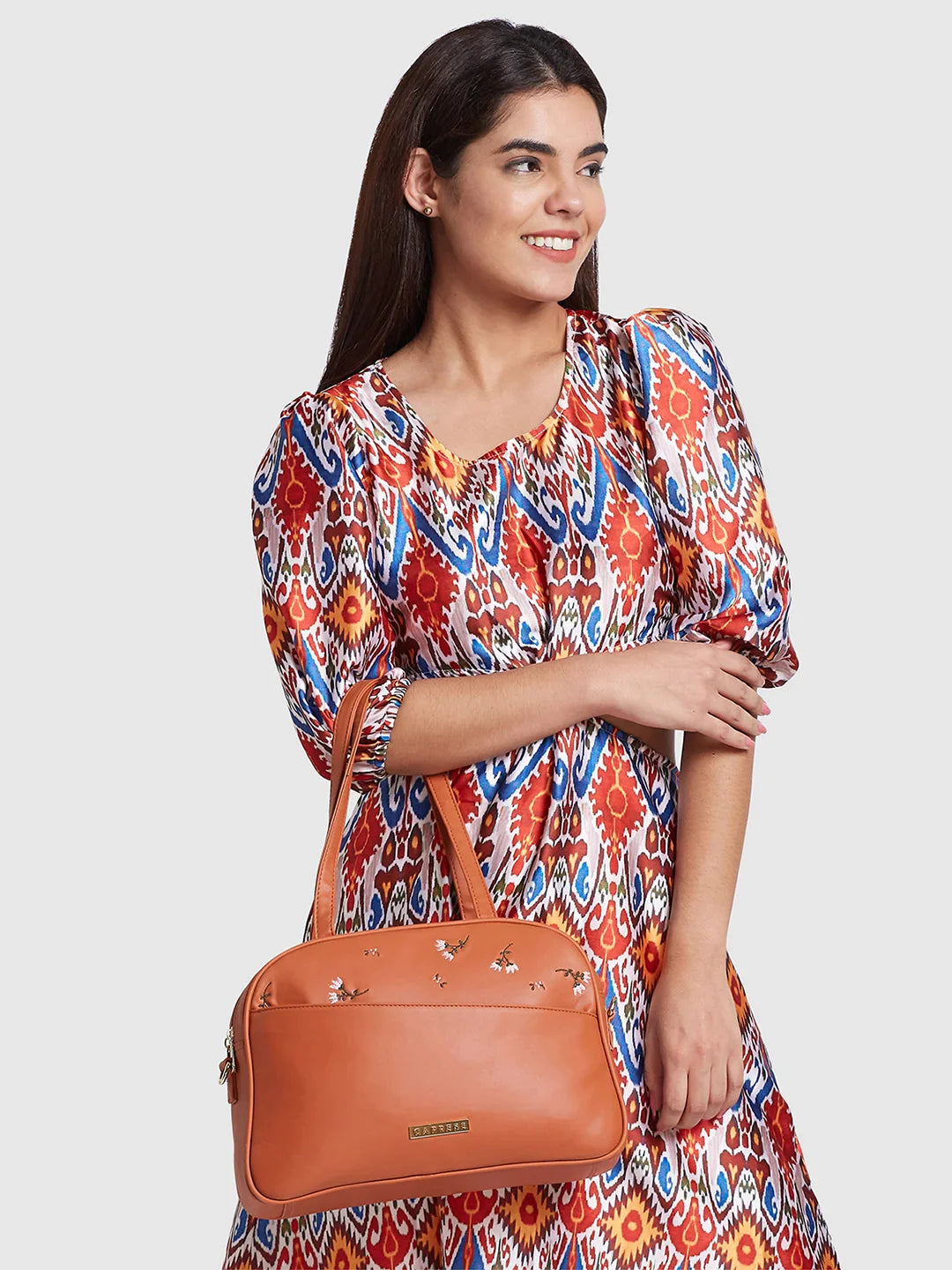 Caprese Adah Large Tan Satchel Bag - Image 3