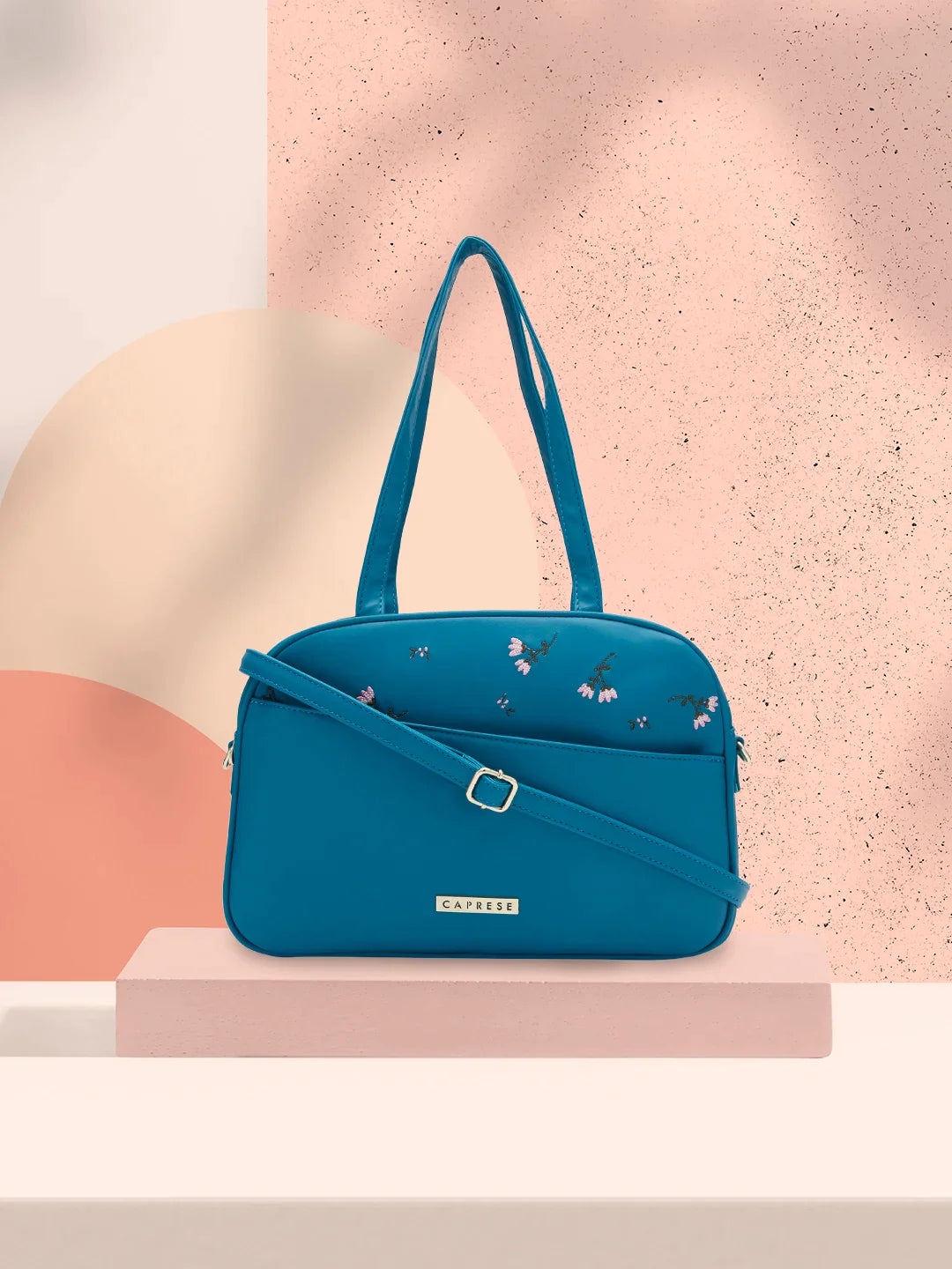 Caprese Adah Large Teal Satchel Bag - Image 2