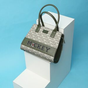 Caprese Disney Inspired Graphic Mickey Mouse Medium Olive Green Sling Bag