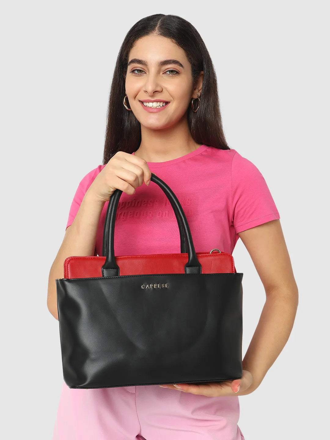 Caprese Lizzy Medium Red Satchel Bag - Image 3