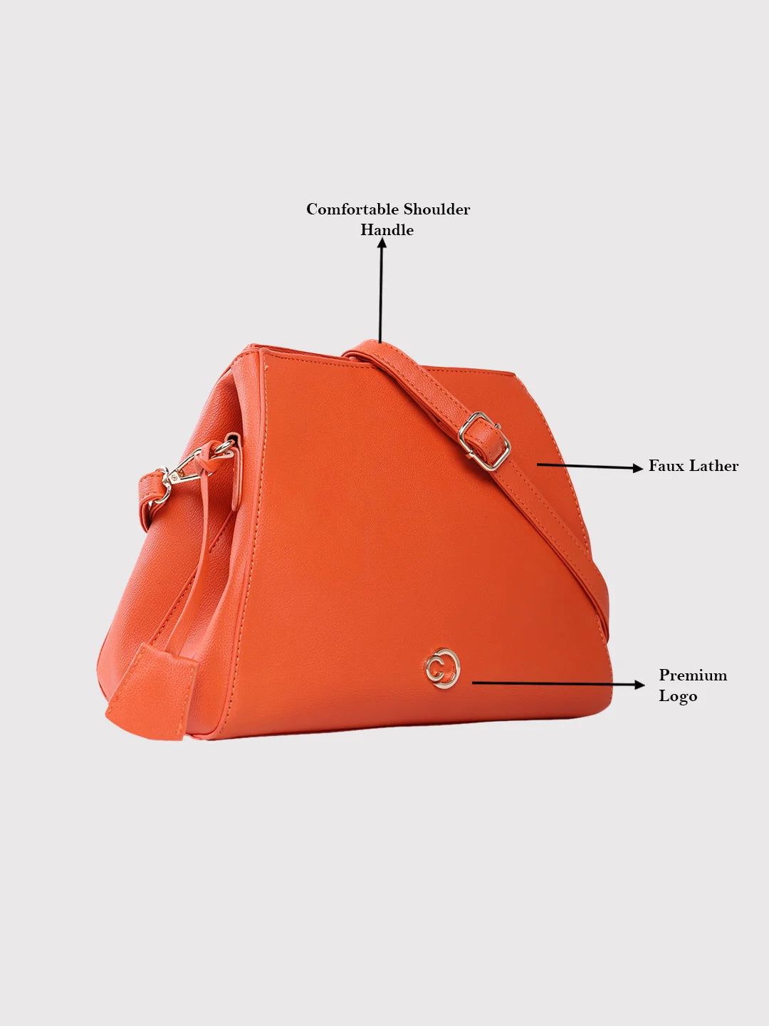 Caprese Milan Small Orange Satchel Bag - Image 3