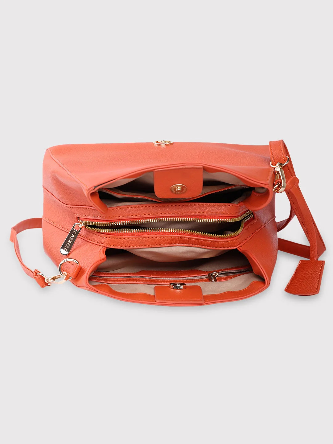 Caprese Milan Small Orange Satchel Bag - Image 8