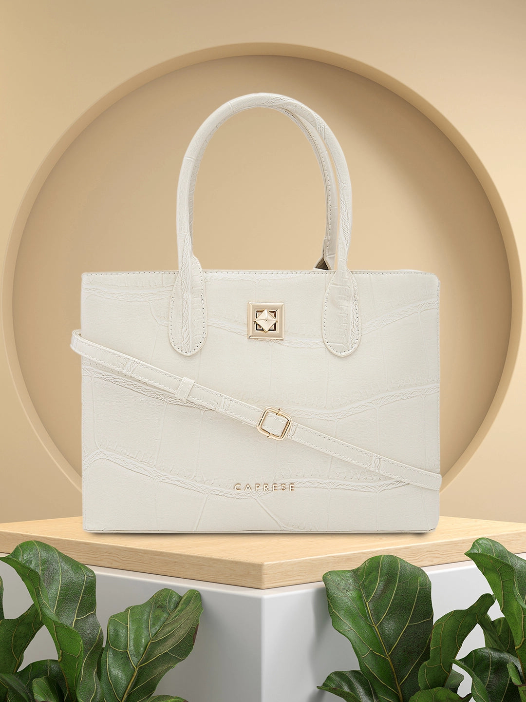 Caprese Mink Small Beige Satchel Bag - Image 2