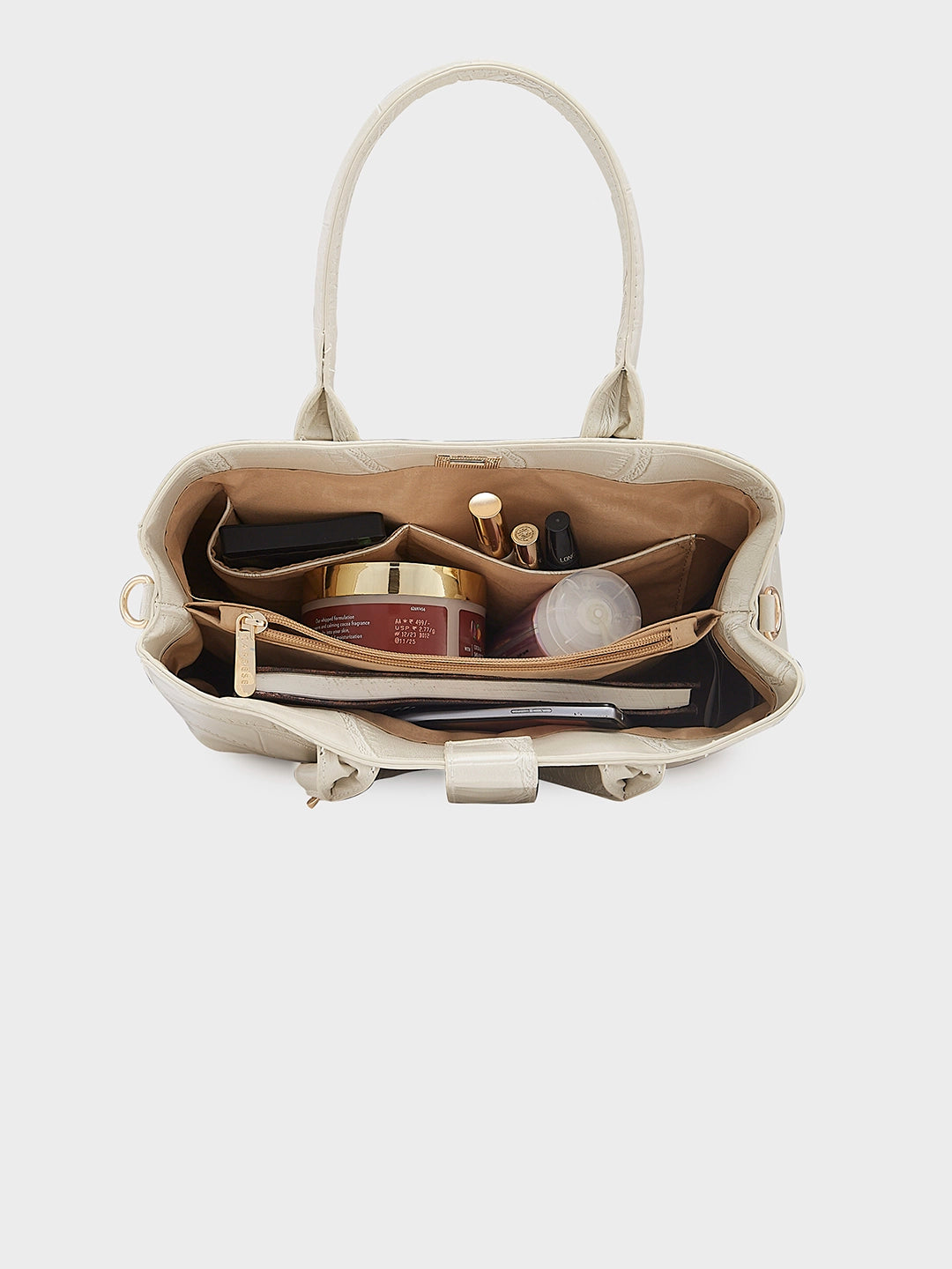 Caprese Mink Small Beige Satchel Bag - Image 10