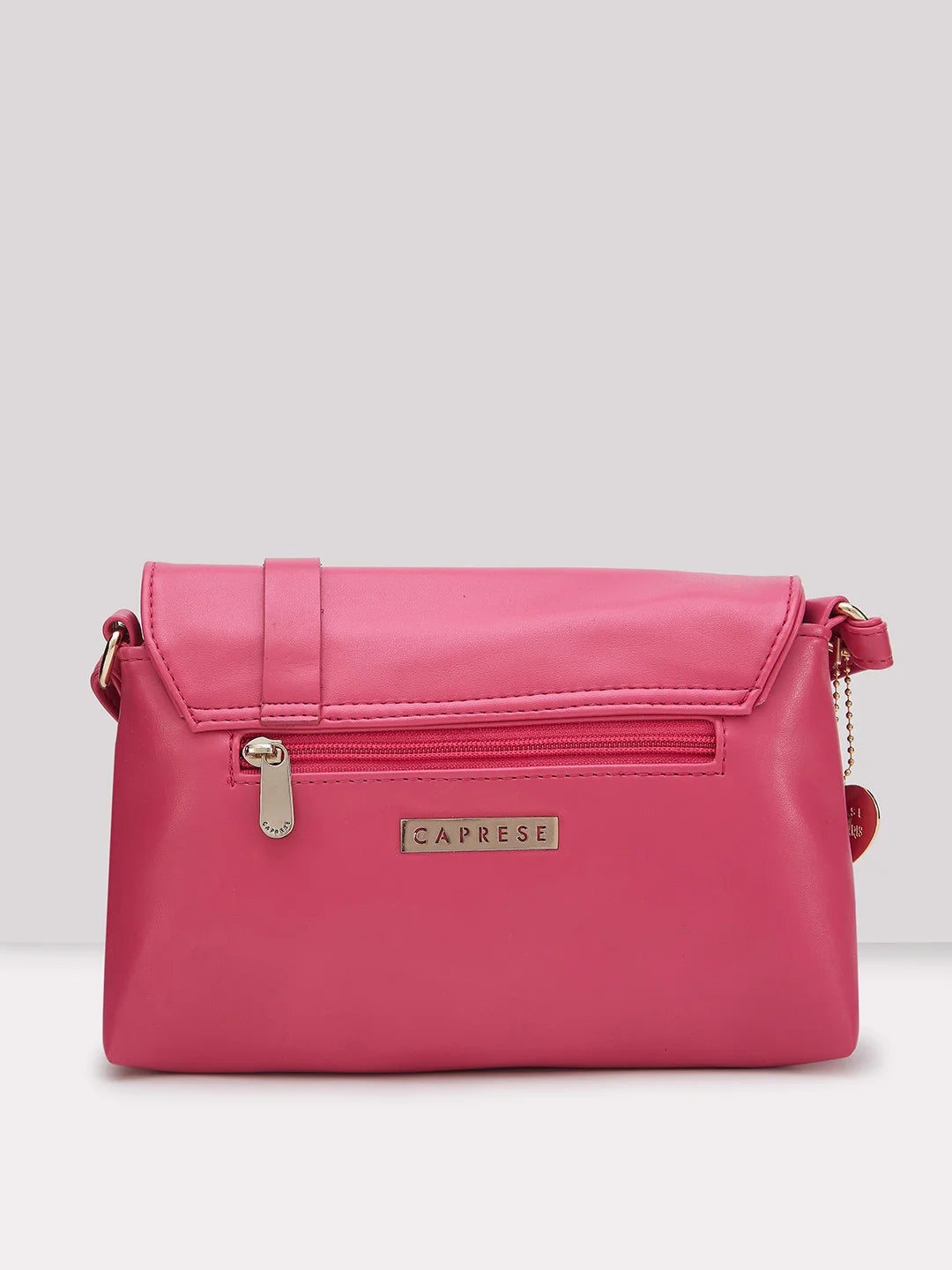 Caprese Emily In Paris Printed Small Fuchsia Satchel Bag - Image 3