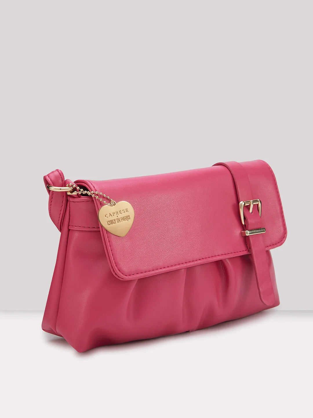 Caprese Emily In Paris Printed Small Fuchsia Satchel Bag - Image 4