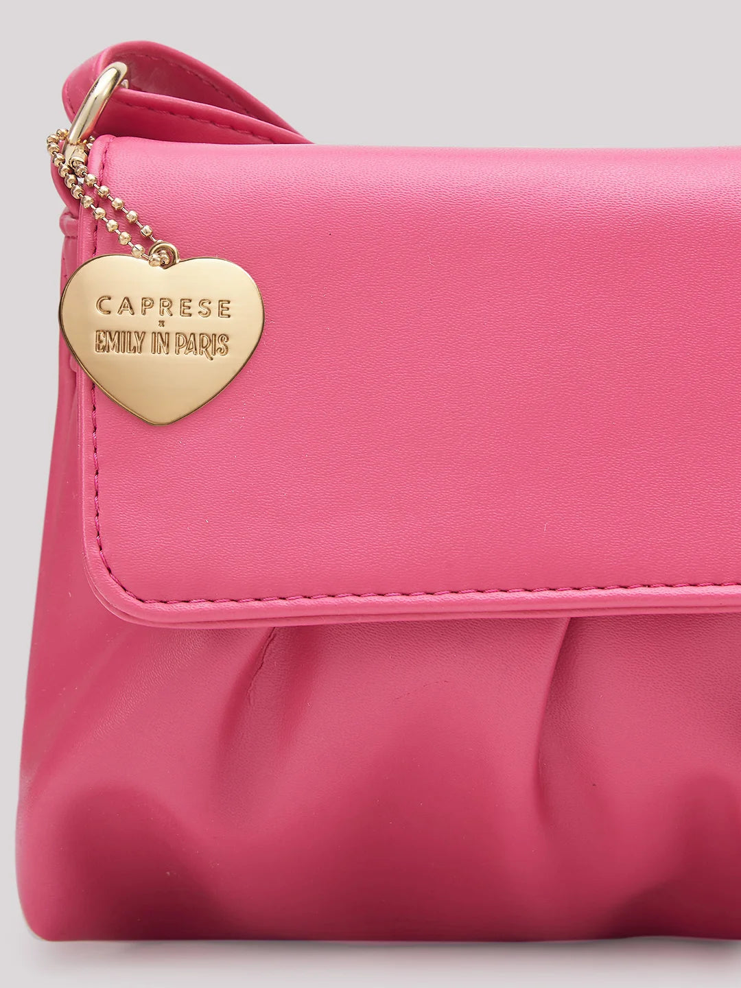 Caprese Emily In Paris Printed Small Fuchsia Satchel Bag - Image 9