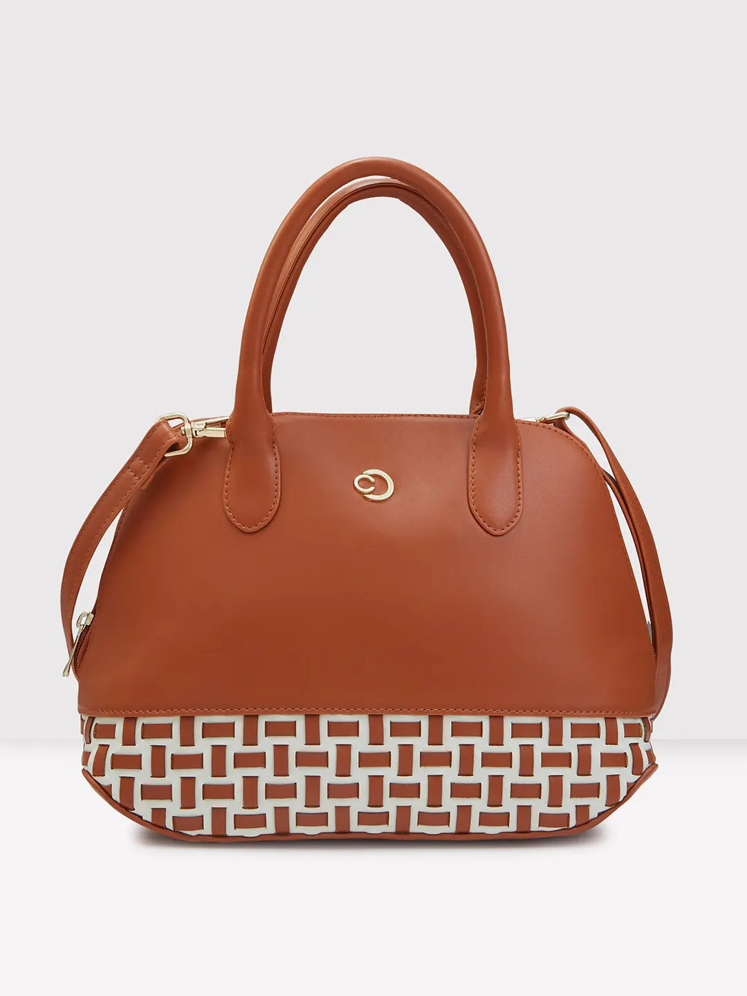 Caprese Zeta Quilted Medium Tan Satchel Bag