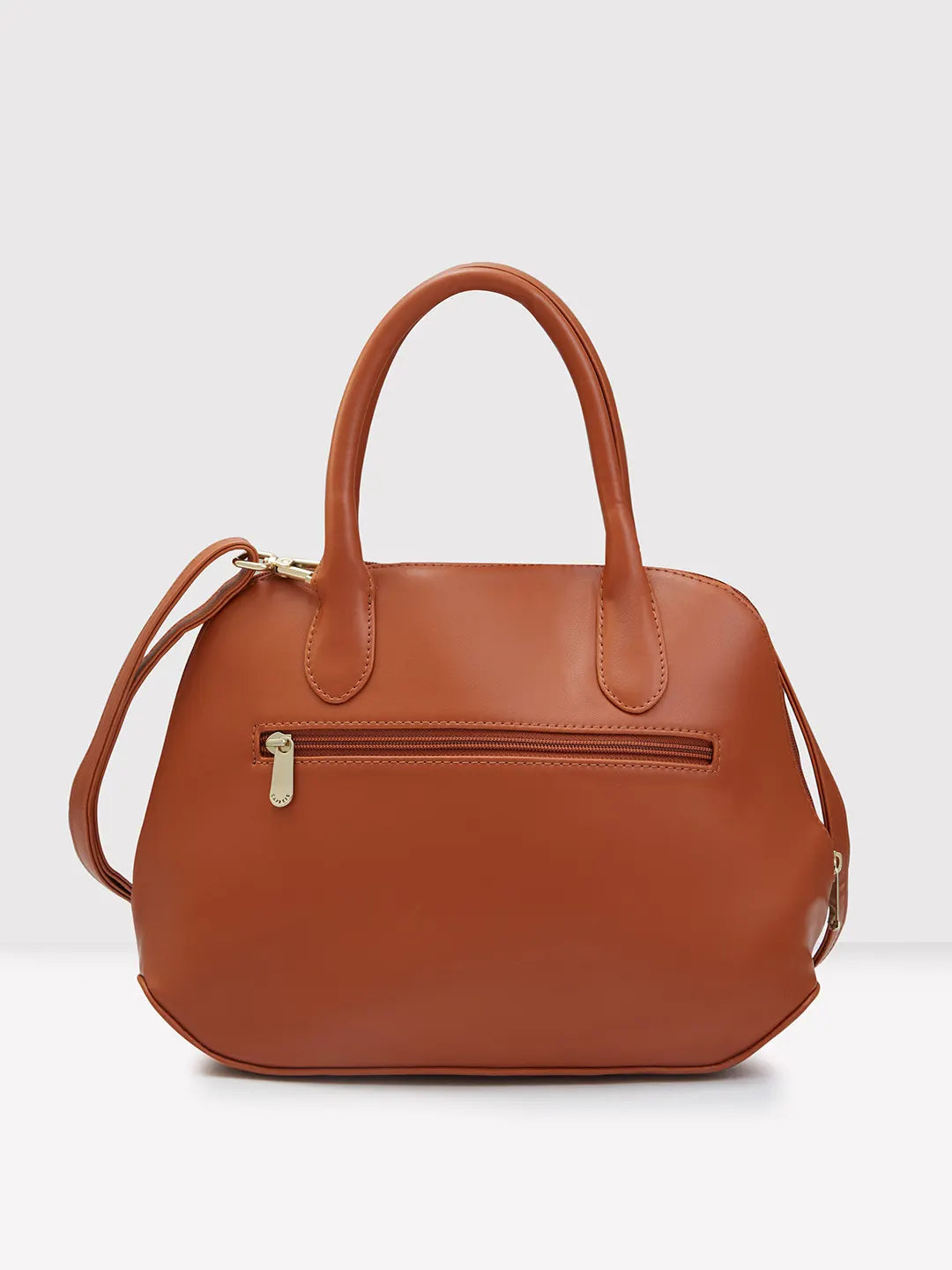 Caprese Zeta Quilted Medium Tan Satchel Bag - Image 4