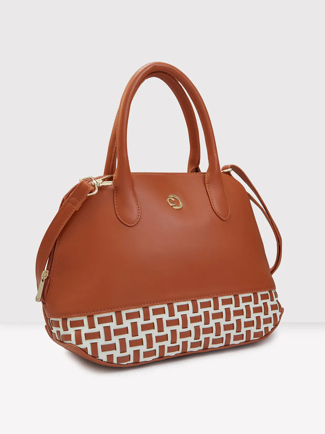 Caprese Zeta Quilted Medium Tan Satchel Bag - Image 5
