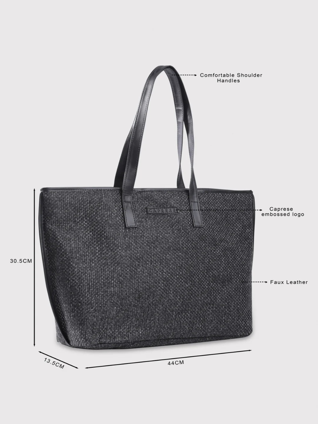 Caprese Alicia Large Black Tote Bag - Image 2