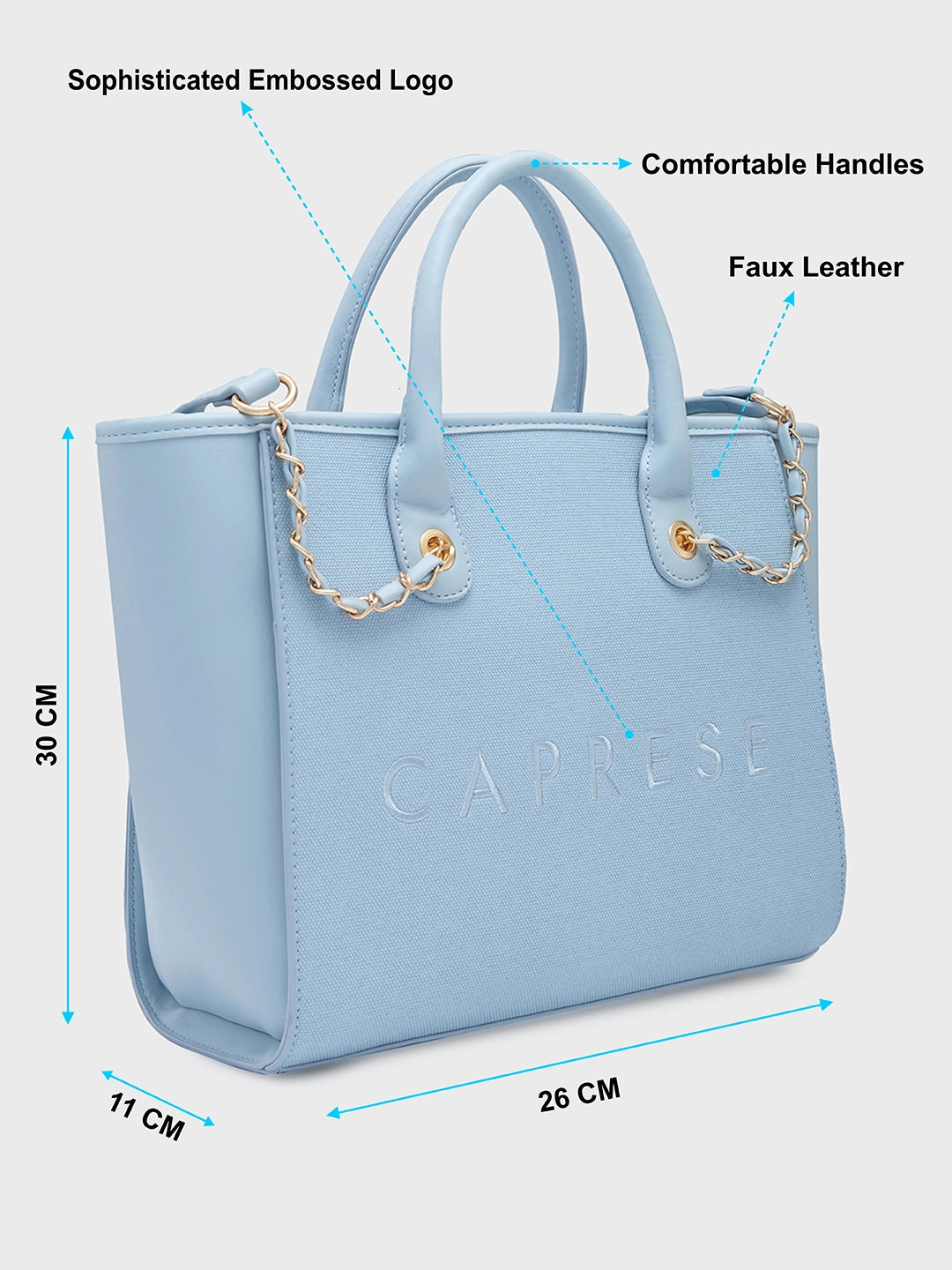 Caprese Brooklyn Large Blue Tote Bag - Image 6