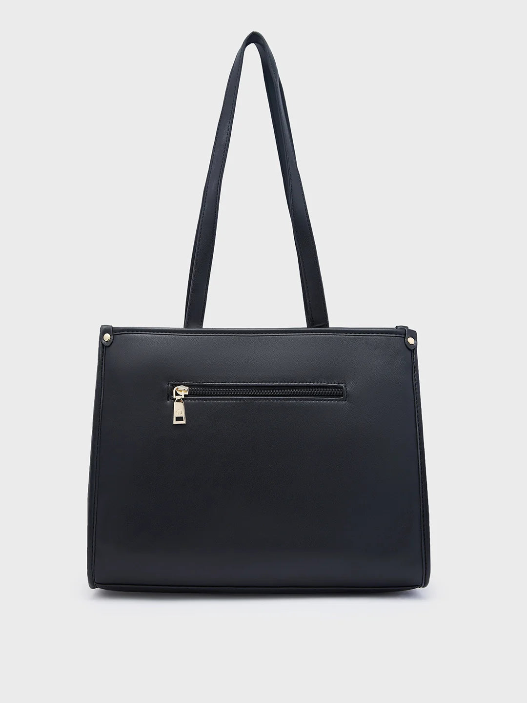 Caprese Checker Medium Black Tote Bag - Image 2