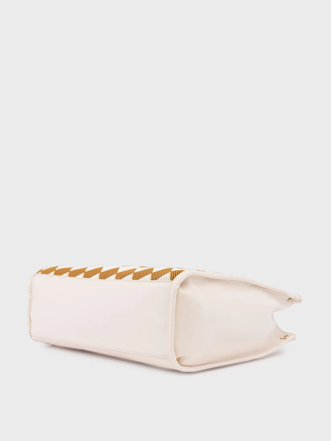 Caprese Checker Medium Cream Tote Bag - Image 6