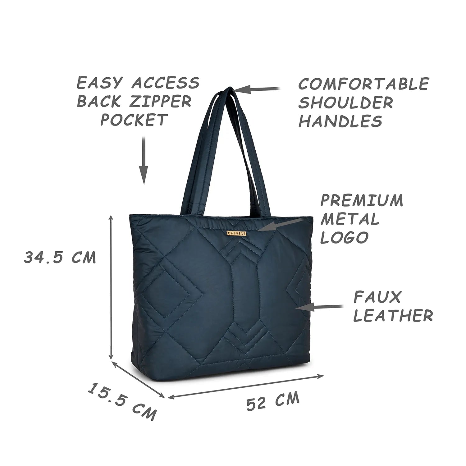 Caprese Clara Large Navy Tote Bag - Image 3